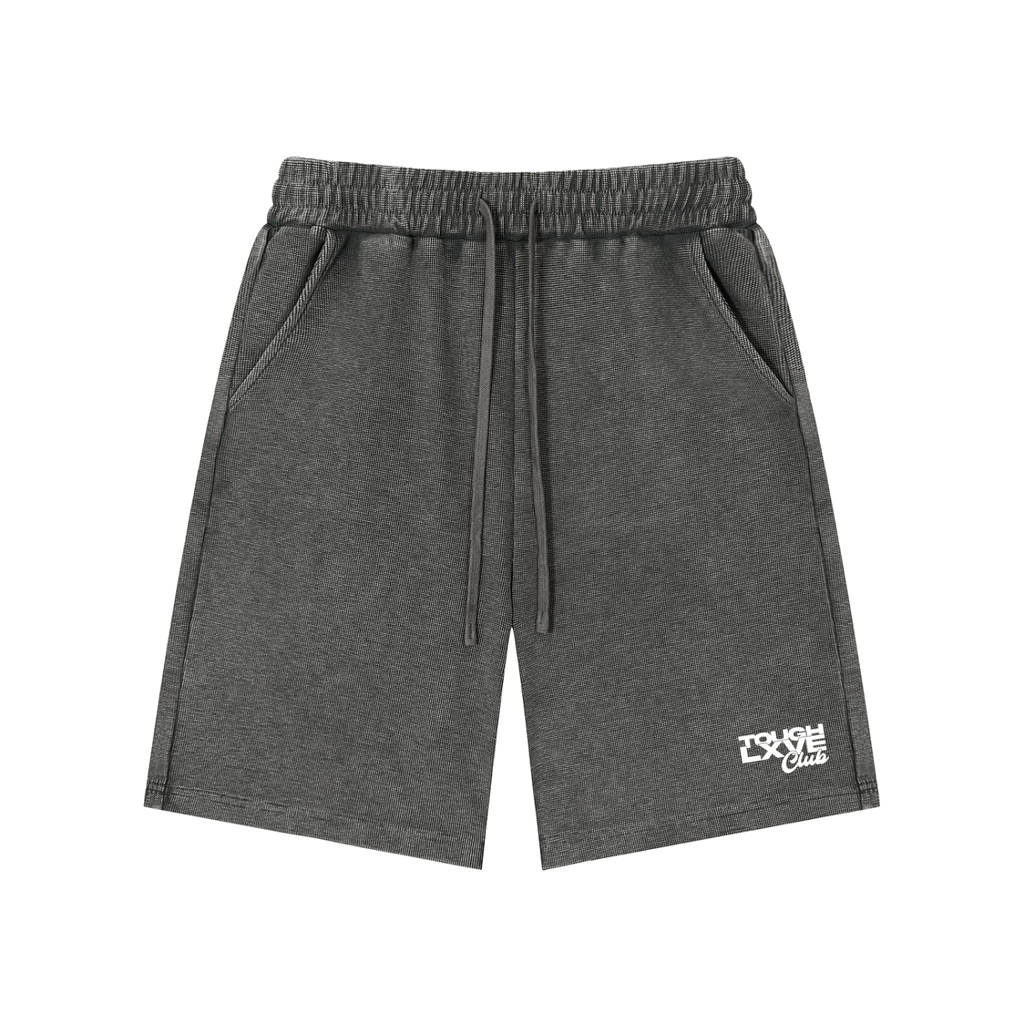 Tough Lxve Club Unisex Mineral Wash Waffle Knit Shorts