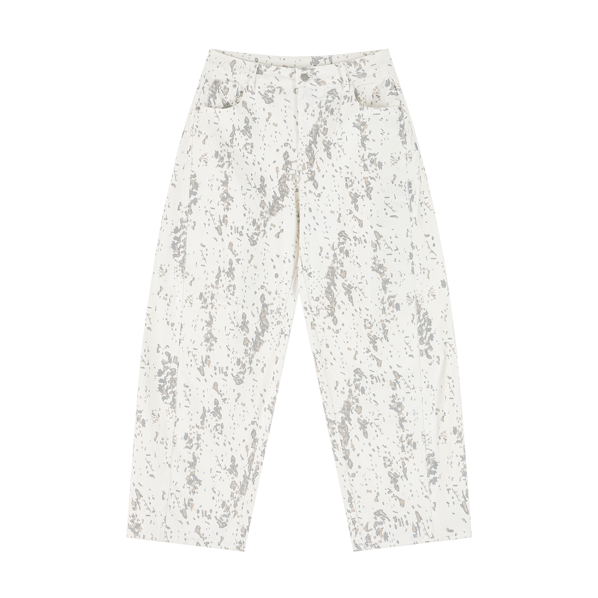 UNISEX Women's Splatter Barrel Leg Jeans