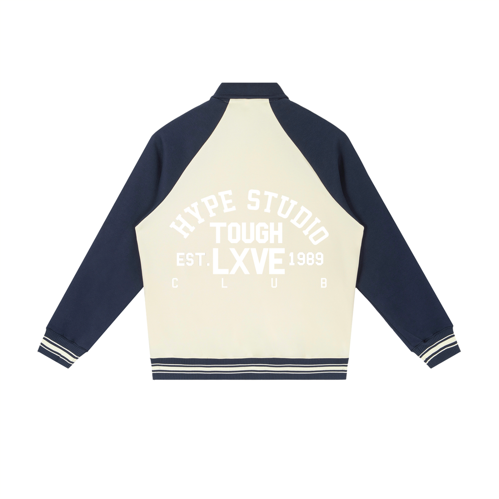 Hype Studio Contrast Raglan Sleeve Baseball Jacket Apricot