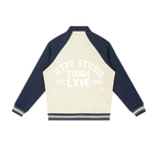 Hype Studio Contrast Raglan Sleeve Baseball Jacket Apricot