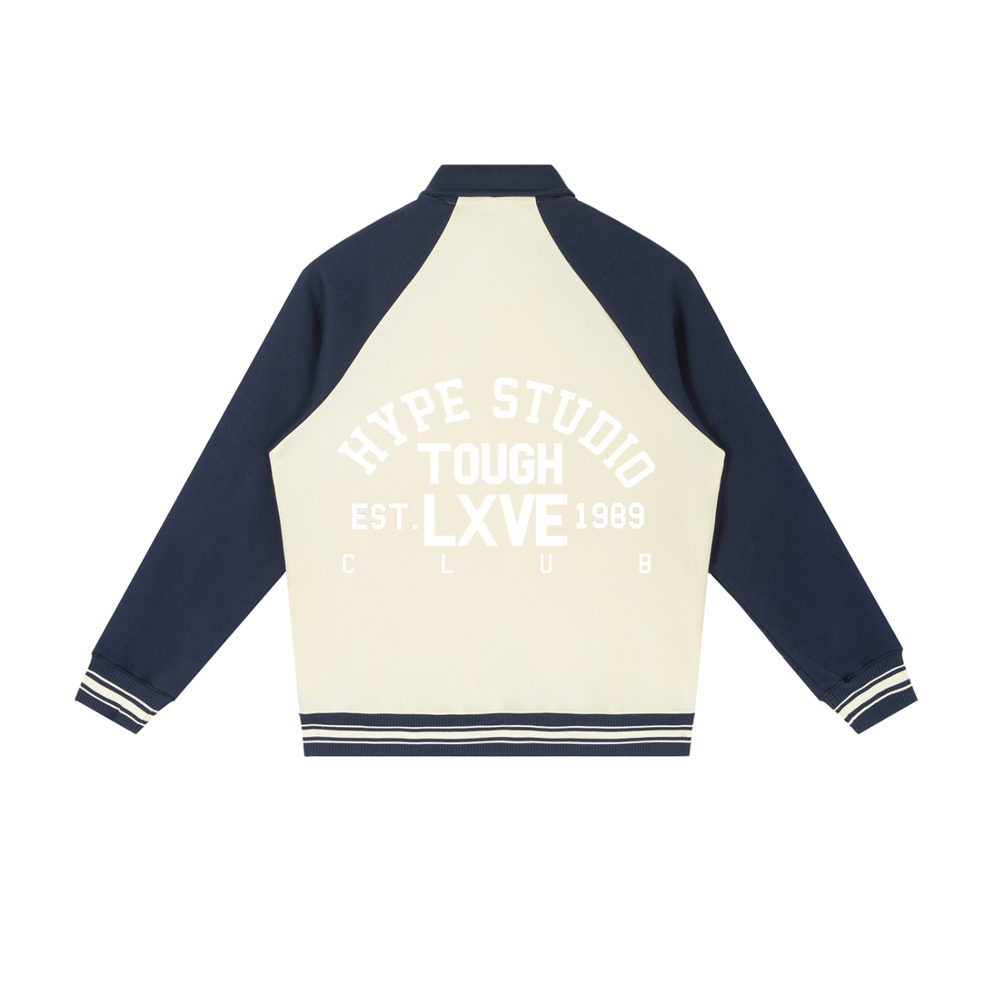 Hype Studio Contrast Raglan Sleeve Baseball Jacket Apricot