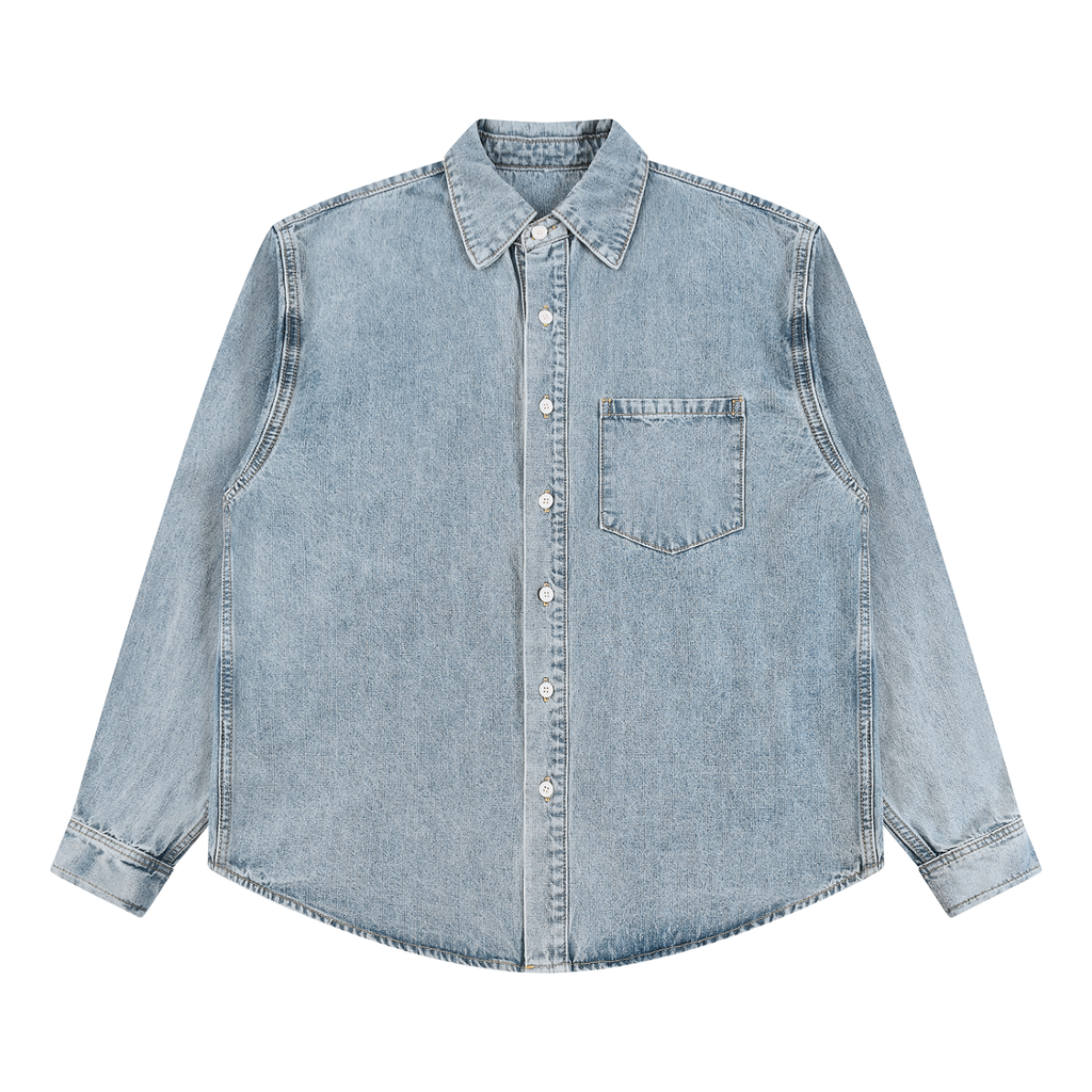 Unisex Vintage Wash “LXVE” Denim Shirt