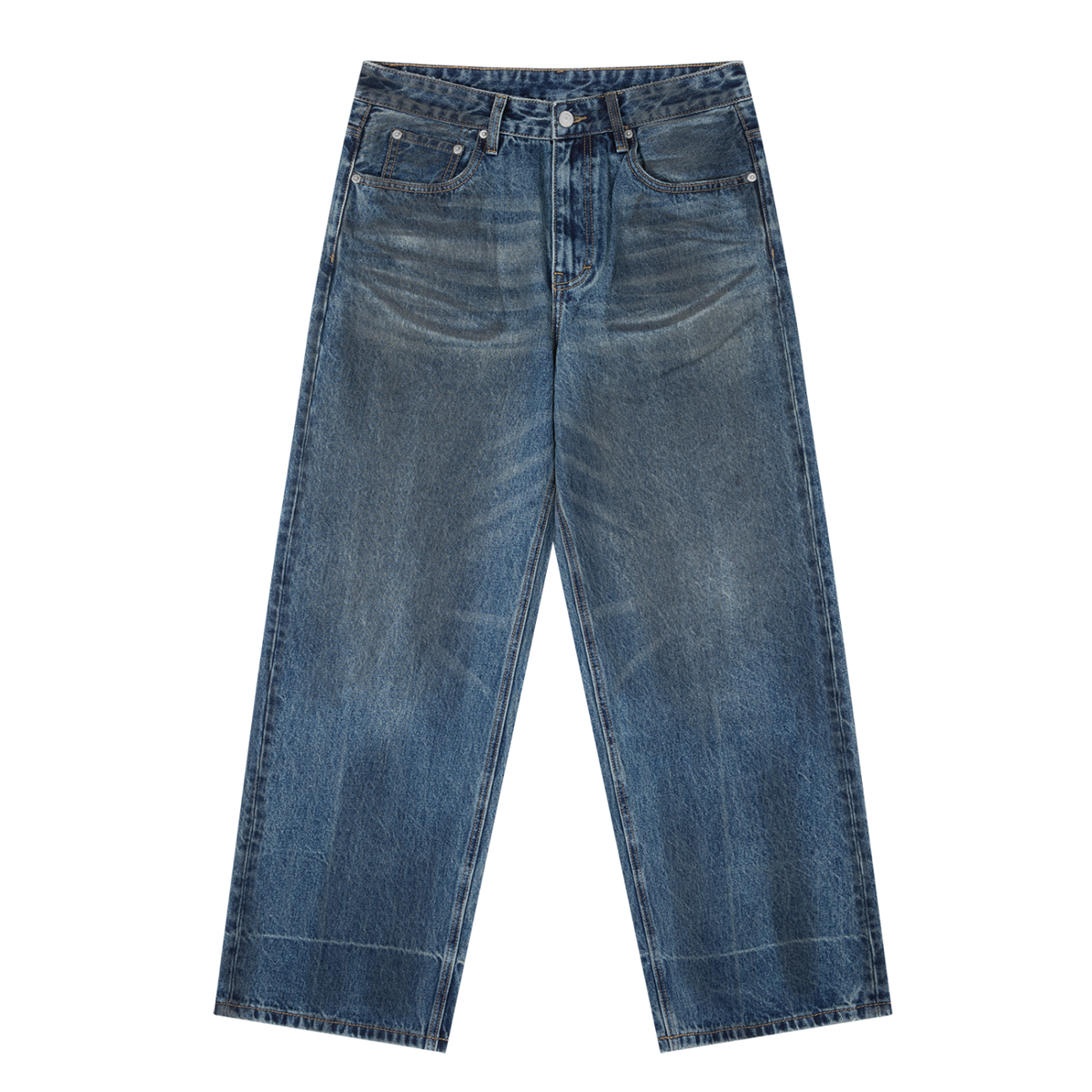 Men's Vintage Wash Baggy Denim Jeans