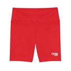 Women's Red Tough Lxve Club Athletic Biker Shorts
