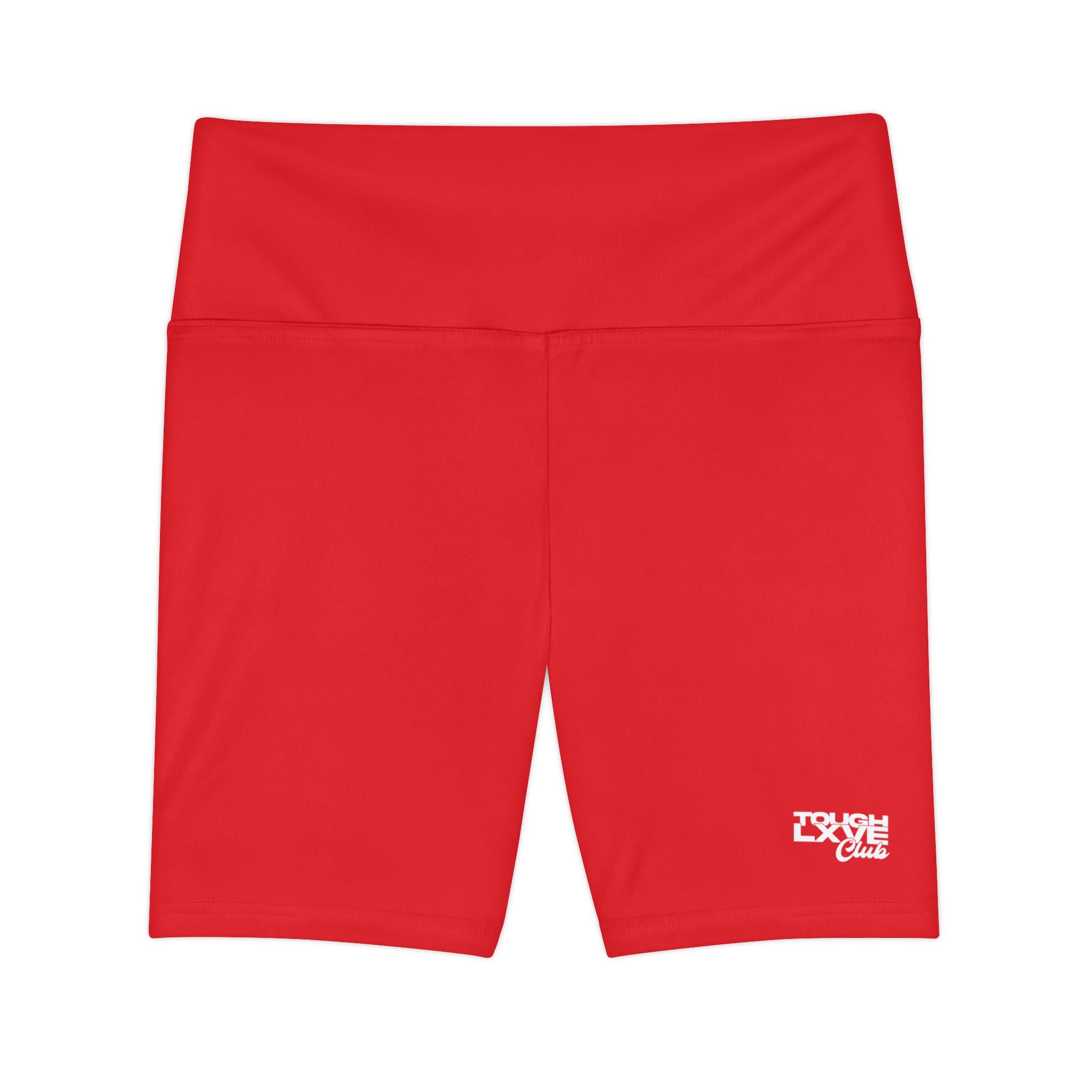 Women's Red Tough Lxve Club Athletic Biker Shorts