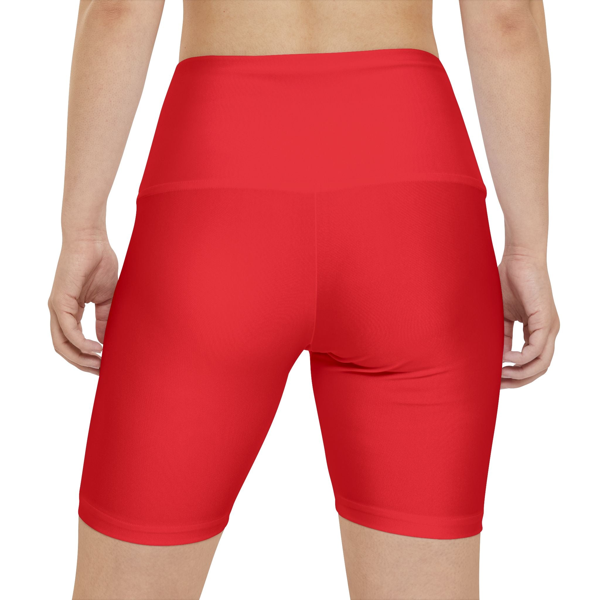 Women's Red Tough Lxve Club Athletic Biker Shorts
