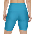 Women's Turquoise Tough Lxve Club Athletic Biker Shorts