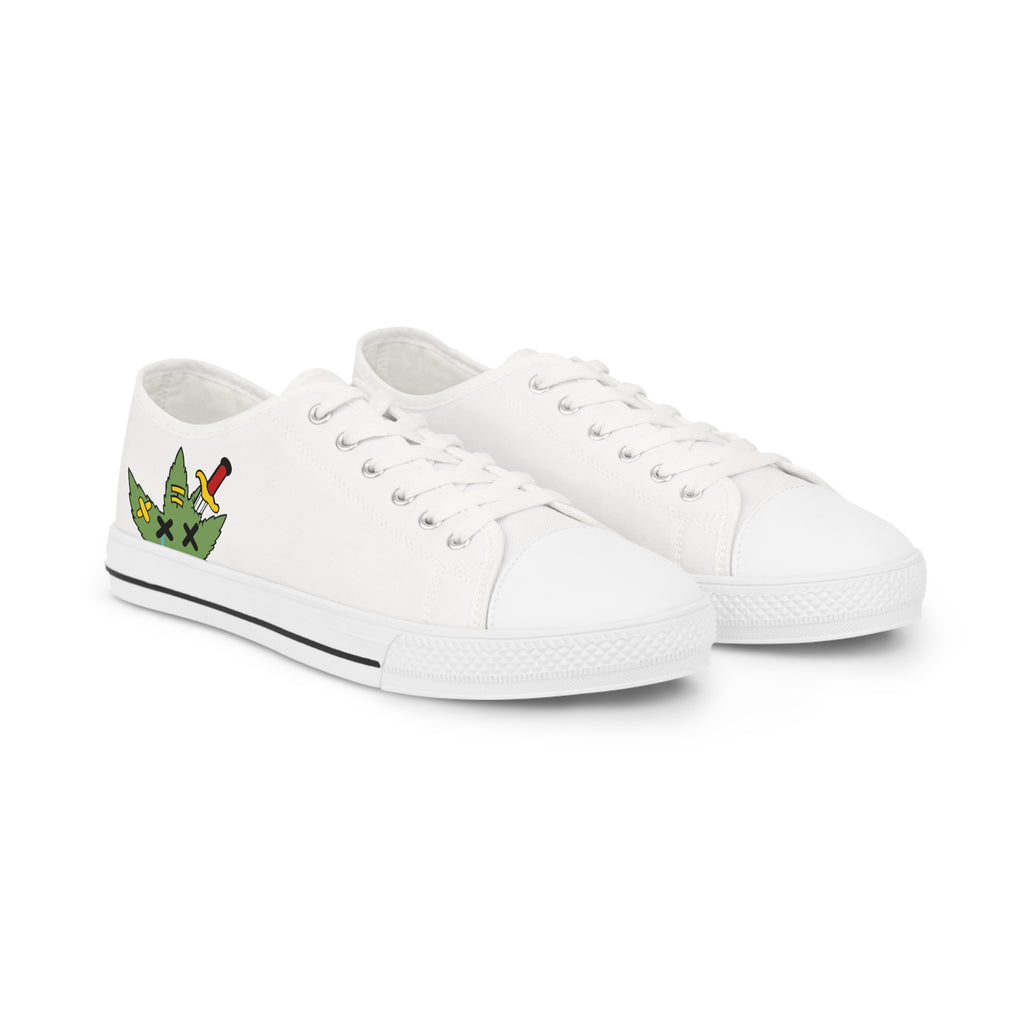 Men’s Tough Lxve Club "420 Edition" White Low Top Canvas Shoes