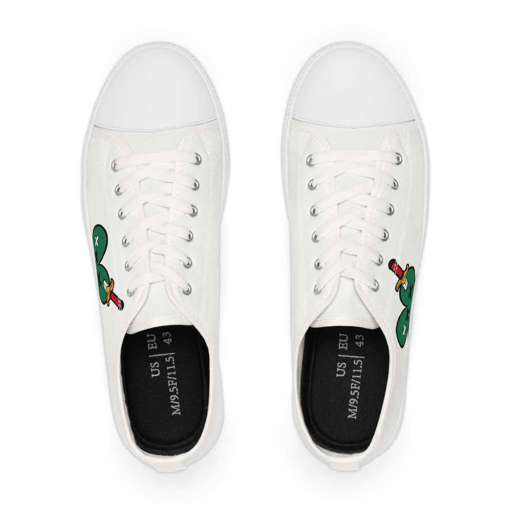 Men’s Tough Lxve Club “4 Leaf Clover” White Low Top Canvas Shoes