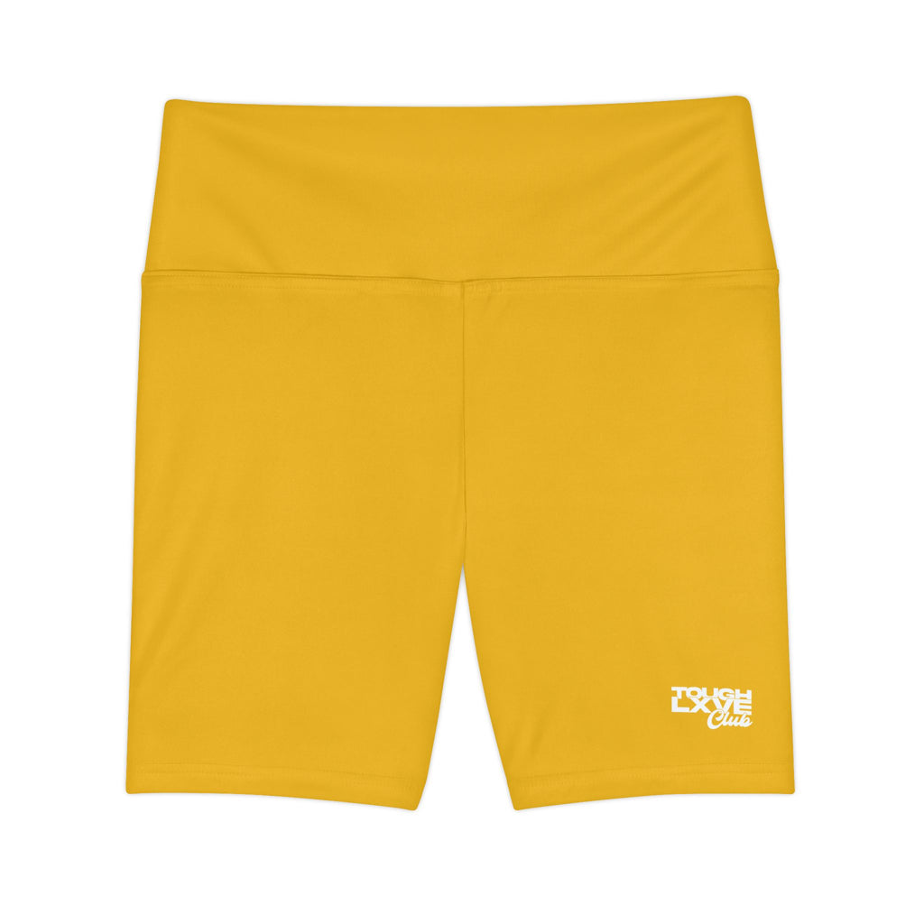 Women's Yellow Tough Lxve Club Athletic Biker Shorts