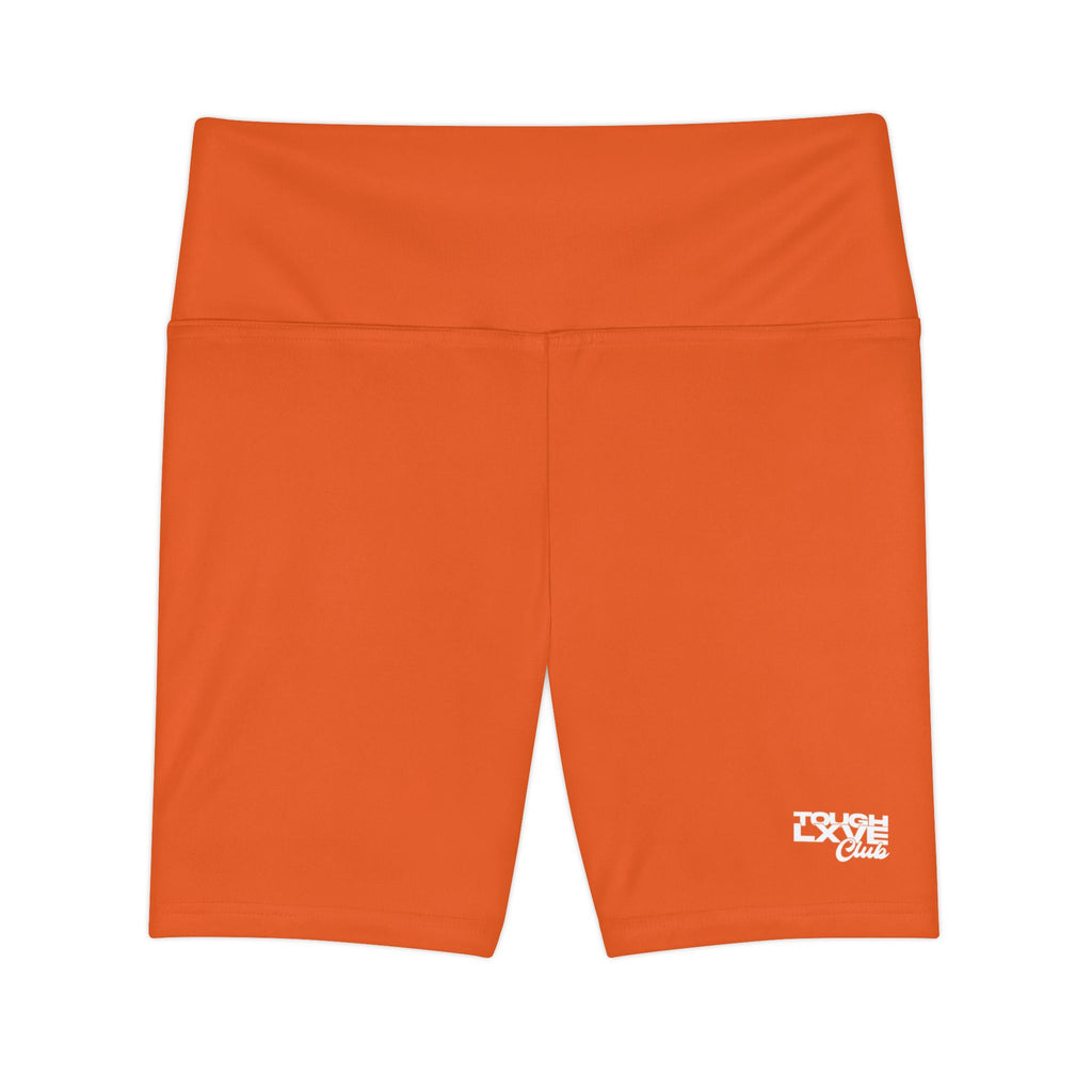 Women's Orange Tough Lxve Club Athletic Biker Shorts