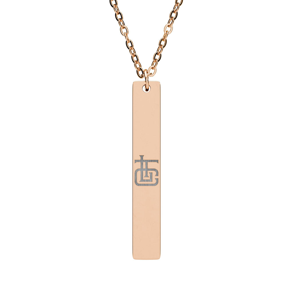 Tough Lxve Club "TLC" (Engraving) Vertical Bar Necklace