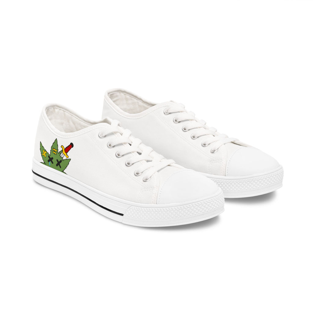 Women’s Tough Lxve Club "420 Edition" White Low Top Canvas Shoes