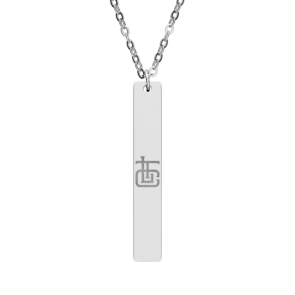 Tough Lxve Club "TLC" (Engraving) Vertical Bar Necklace