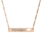 Tough Lxve (Engraving) Cutout Heart Bar Necklace