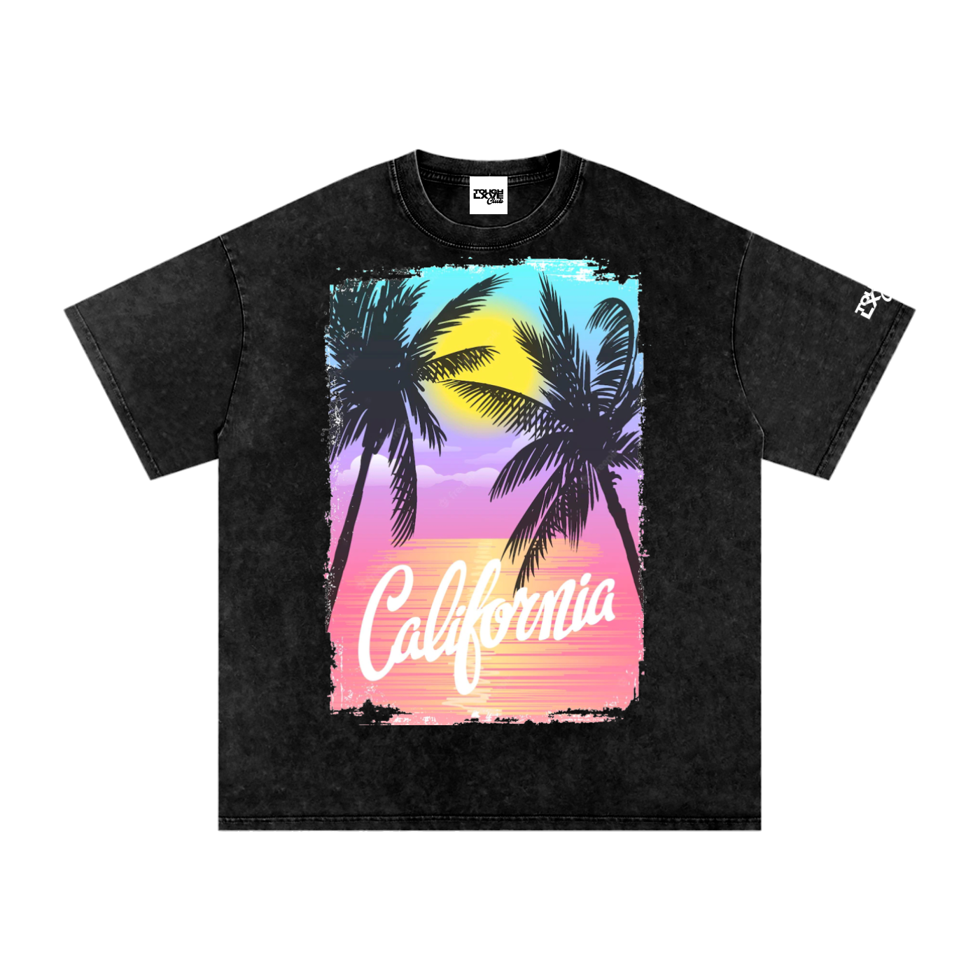 "California Paradise" Snow Washed Oversized Cotton T-Shirt