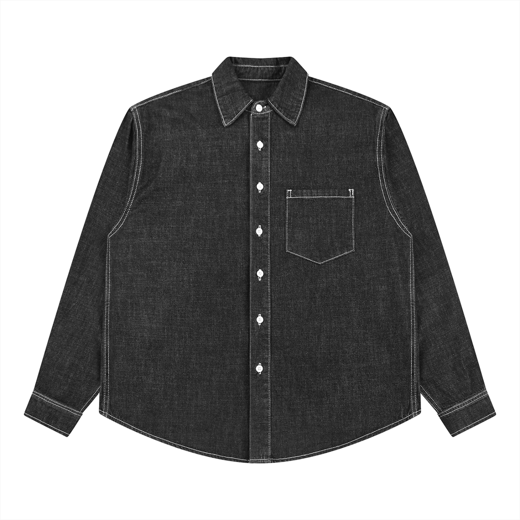 Unisex Vintage Wash “LXVE” Denim Shirt