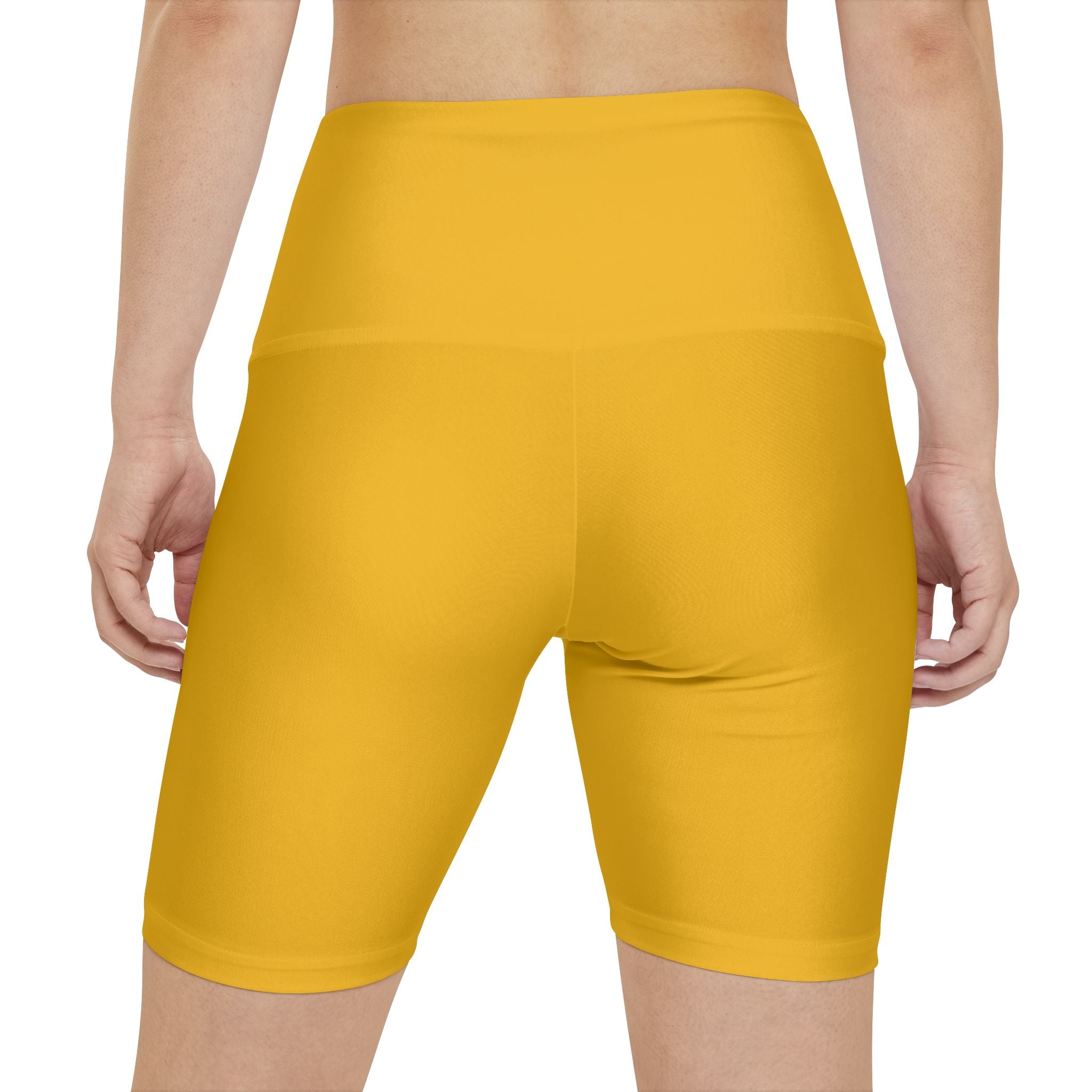Women's Yellow Tough Lxve Club Athletic Biker Shorts