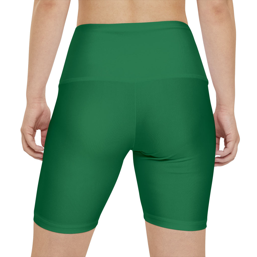 Women's Dark Green Tough Lxve Club Athletic Biker Shorts