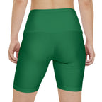 Women's Dark Green Tough Lxve Club Athletic Biker Shorts