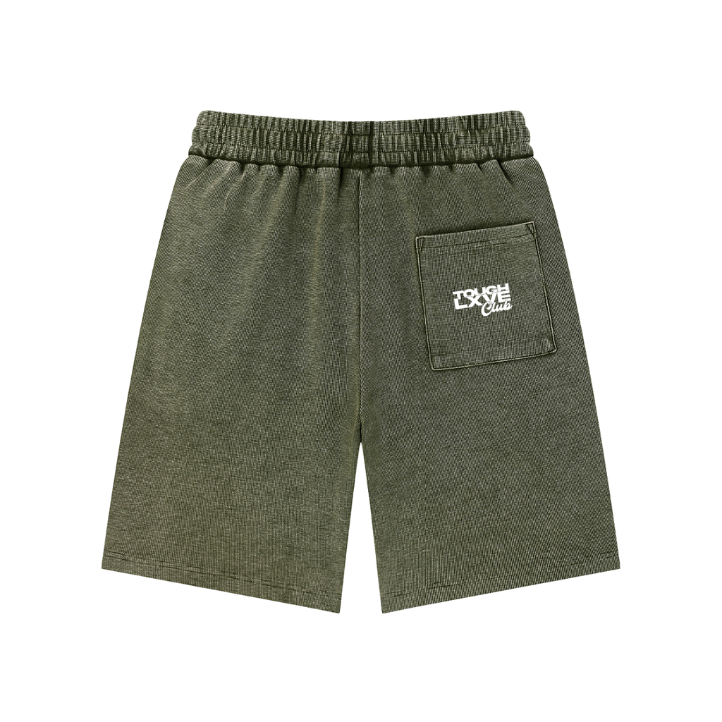 "HYPE" Unisex Mineral Wash Waffle Knit Shorts