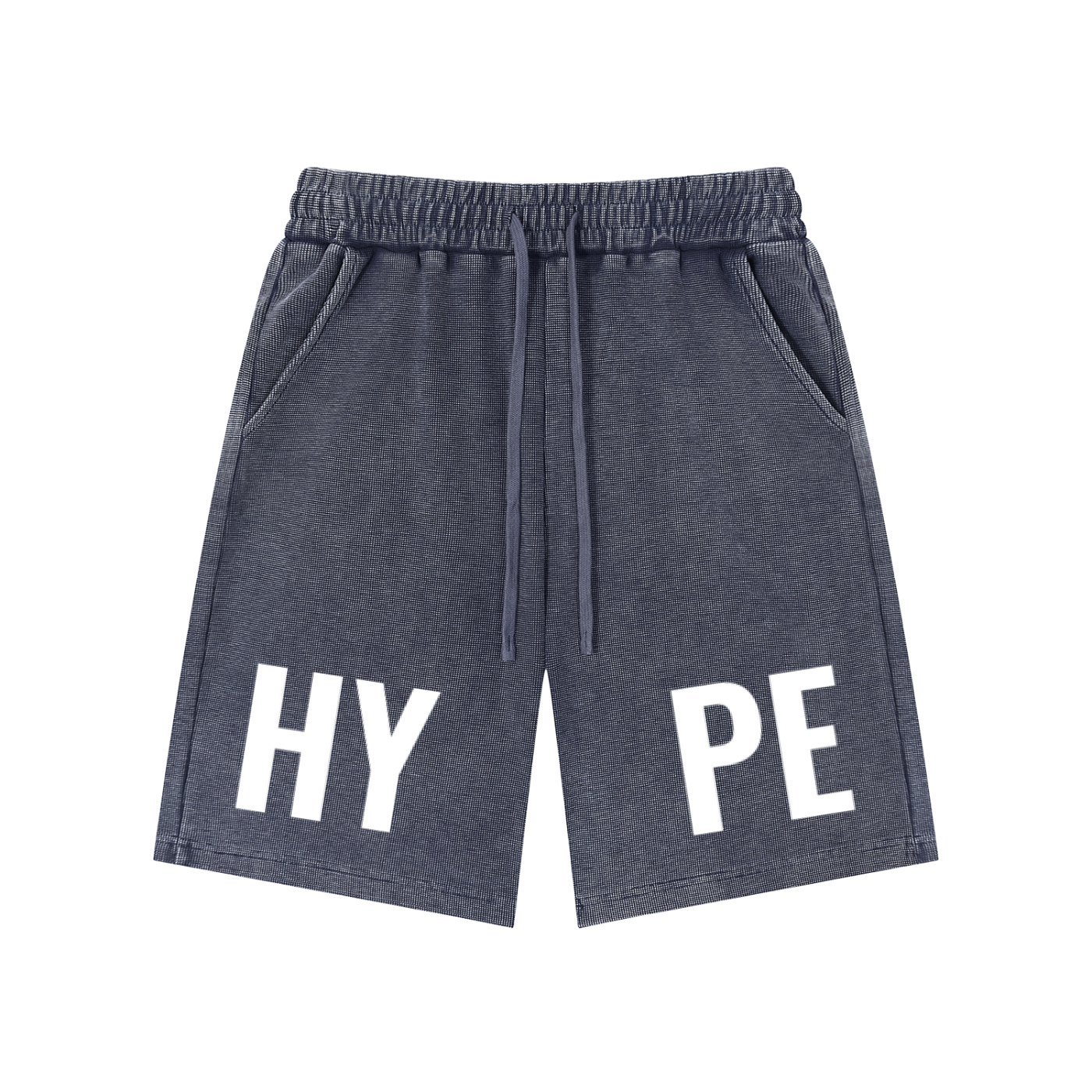 "HYPE" Unisex Mineral Wash Waffle Knit Shorts