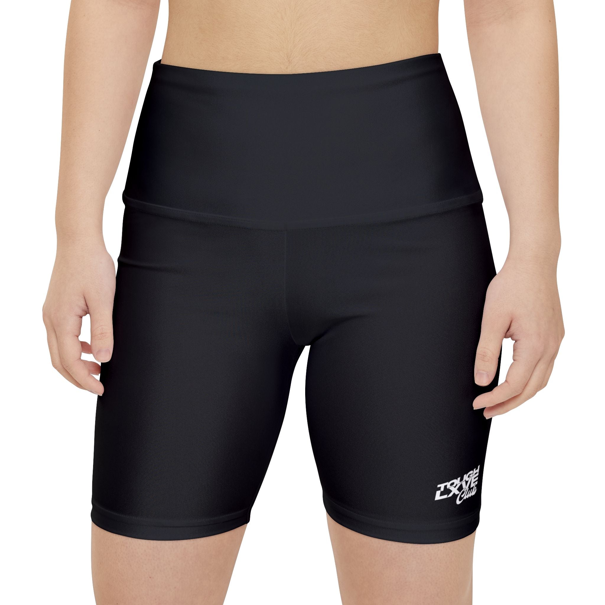 Women's Black Tough Lxve Club Athletic Biker Shorts