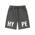 "HYPE" Unisex Mineral Wash Waffle Knit Shorts