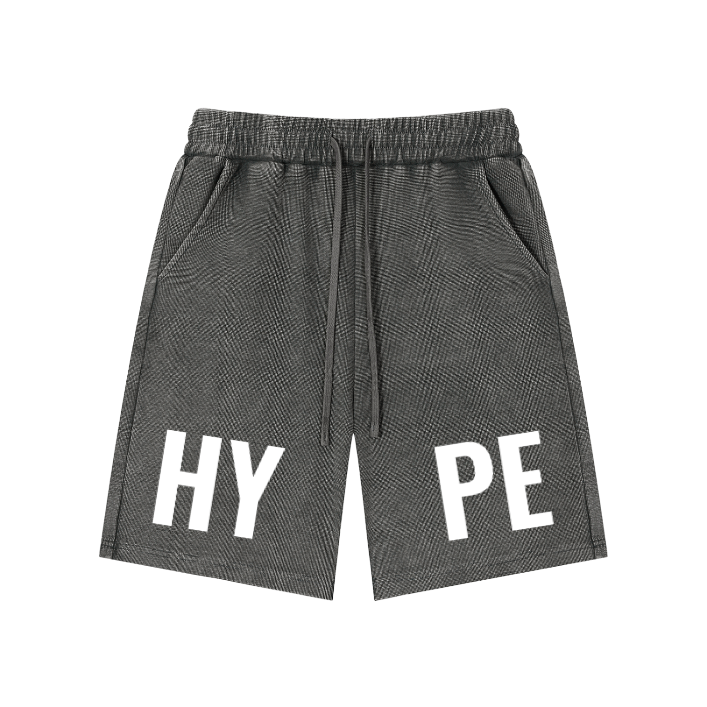 "HYPE" Unisex Mineral Wash Waffle Knit Shorts