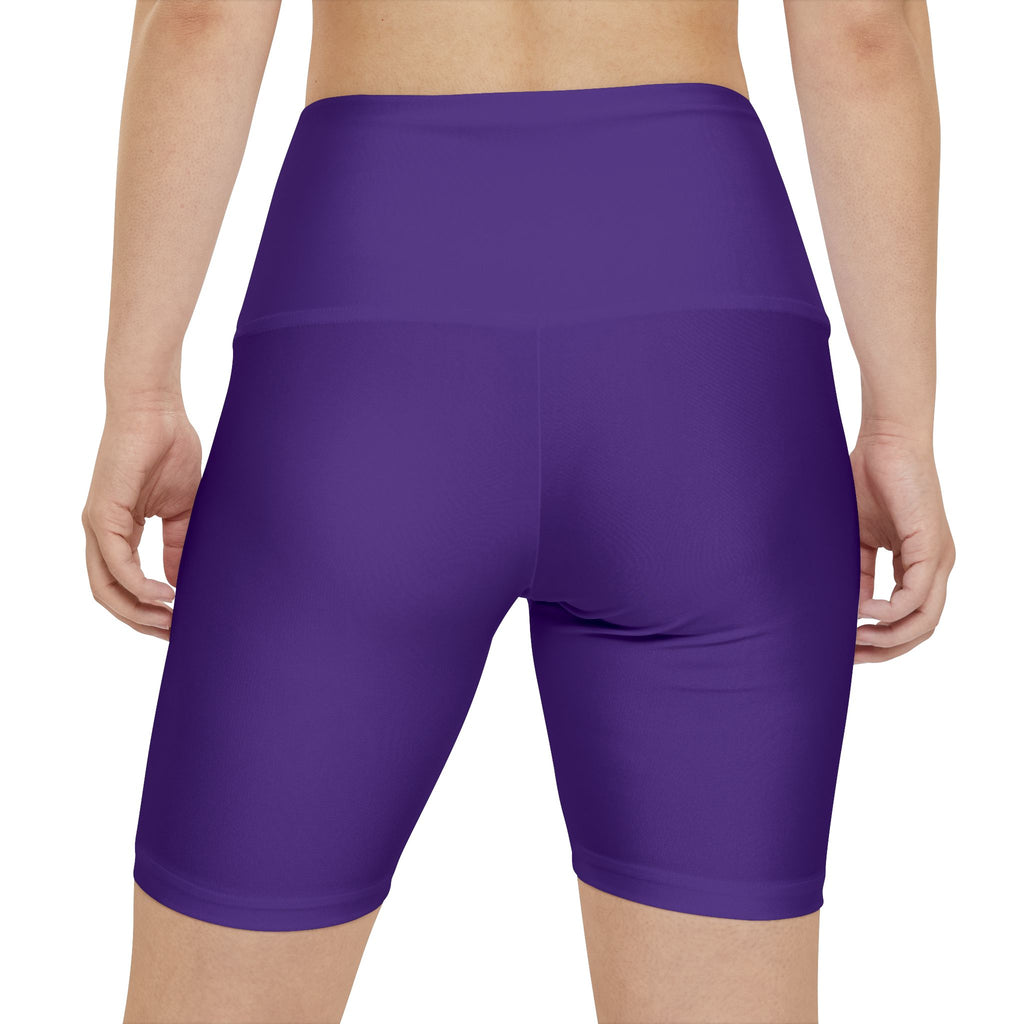 Women's Dark Purple Tough Lxve Club Athletic Biker Shorts