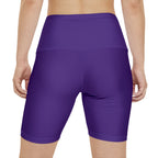 Women's Dark Purple Tough Lxve Club Athletic Biker Shorts