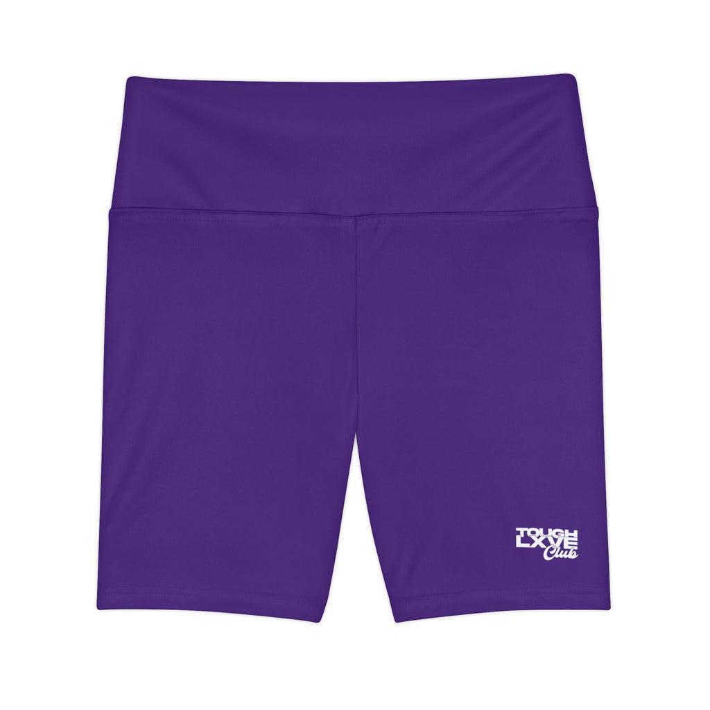 Women's Dark Purple Tough Lxve Club Athletic Biker Shorts