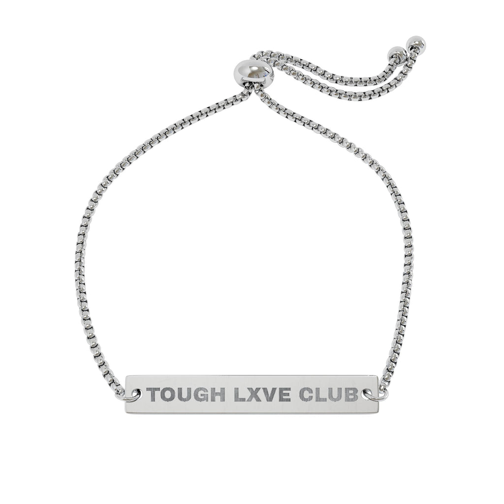 Tough Lxve Club (Engraving) Adjustable Flat Bar Bracelet