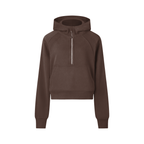 Women's "Coffee" Cropped Half-Zip Hoodie