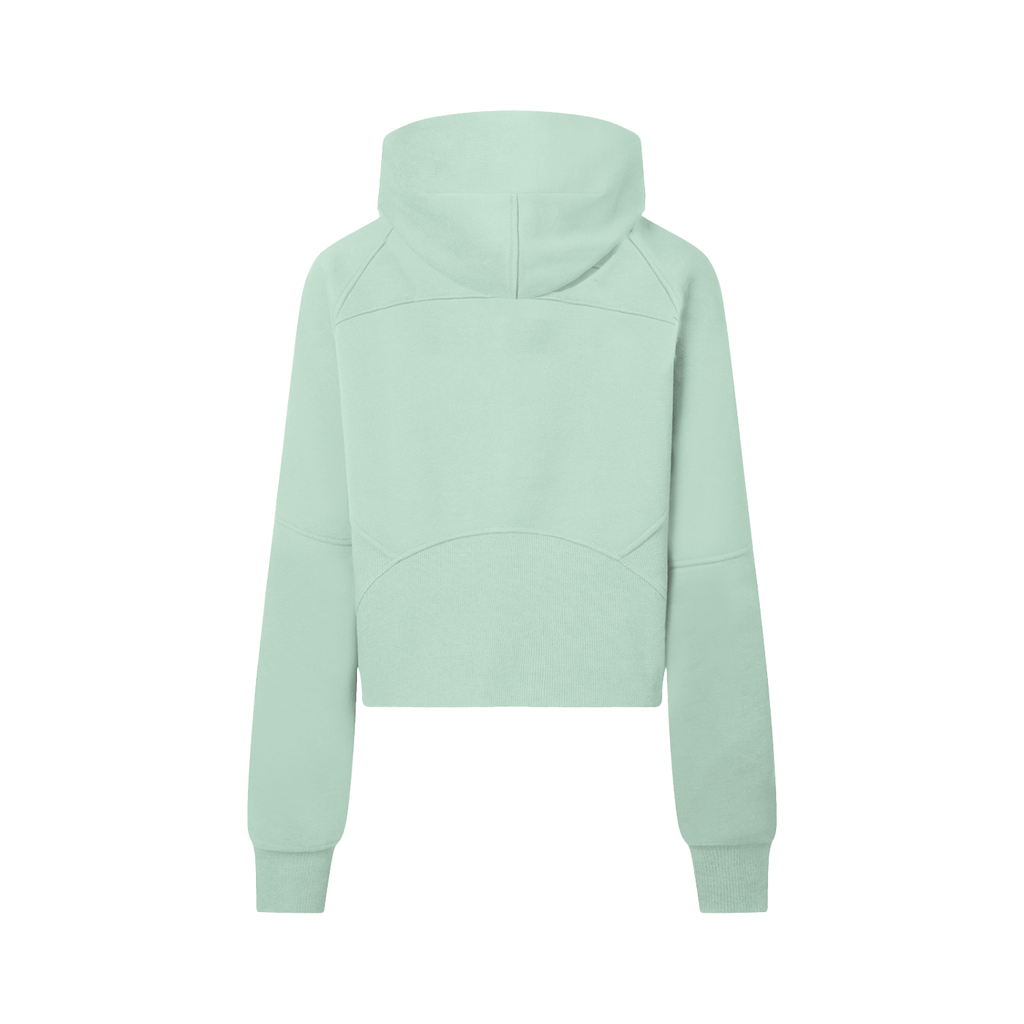 Cropped Half-Zip Hoodie - Green