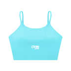 Women's Tough Lxve Club Lake Blue Spaghetti Strap Yoga Sports Bra