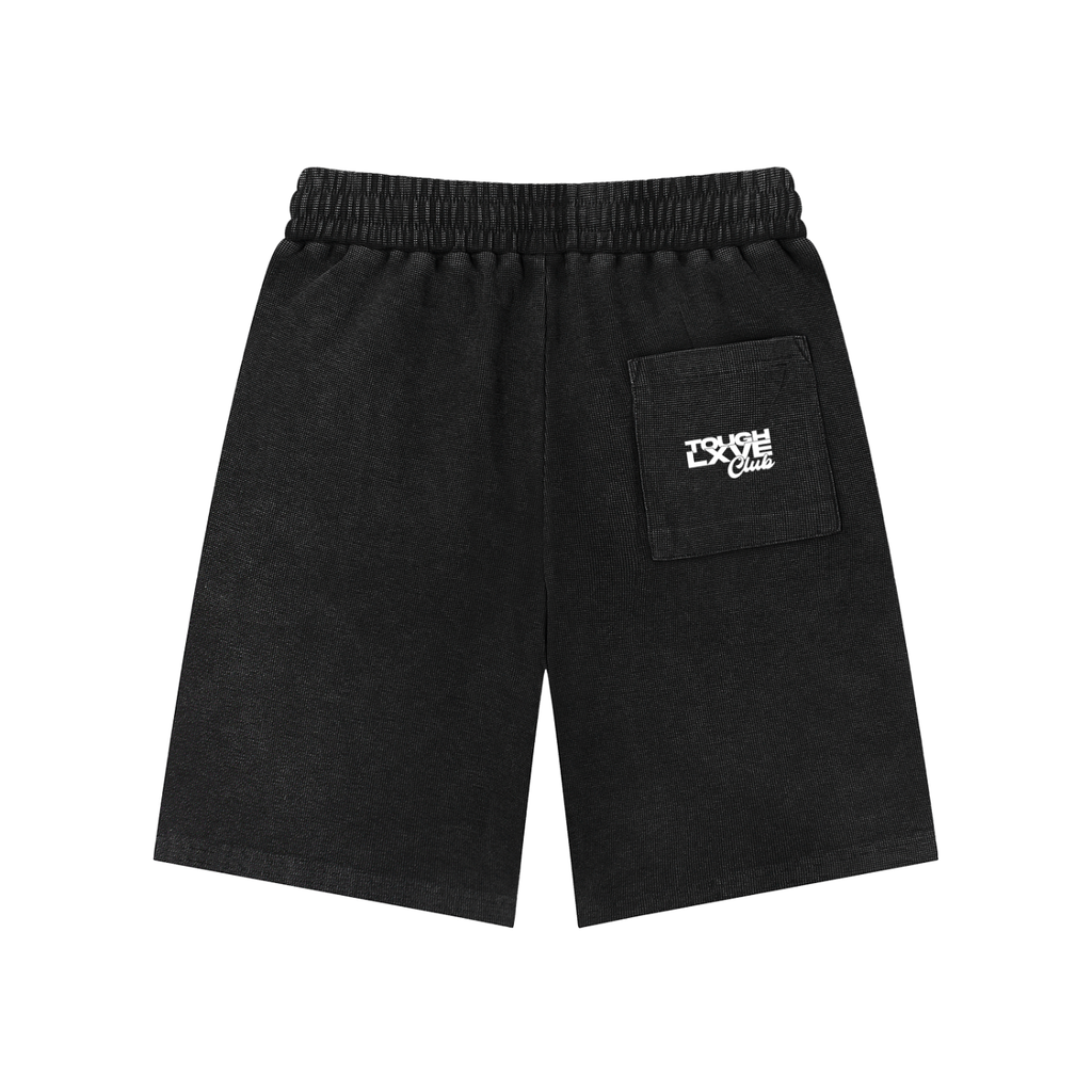 "HYPE" Unisex Mineral Wash Waffle Knit Shorts