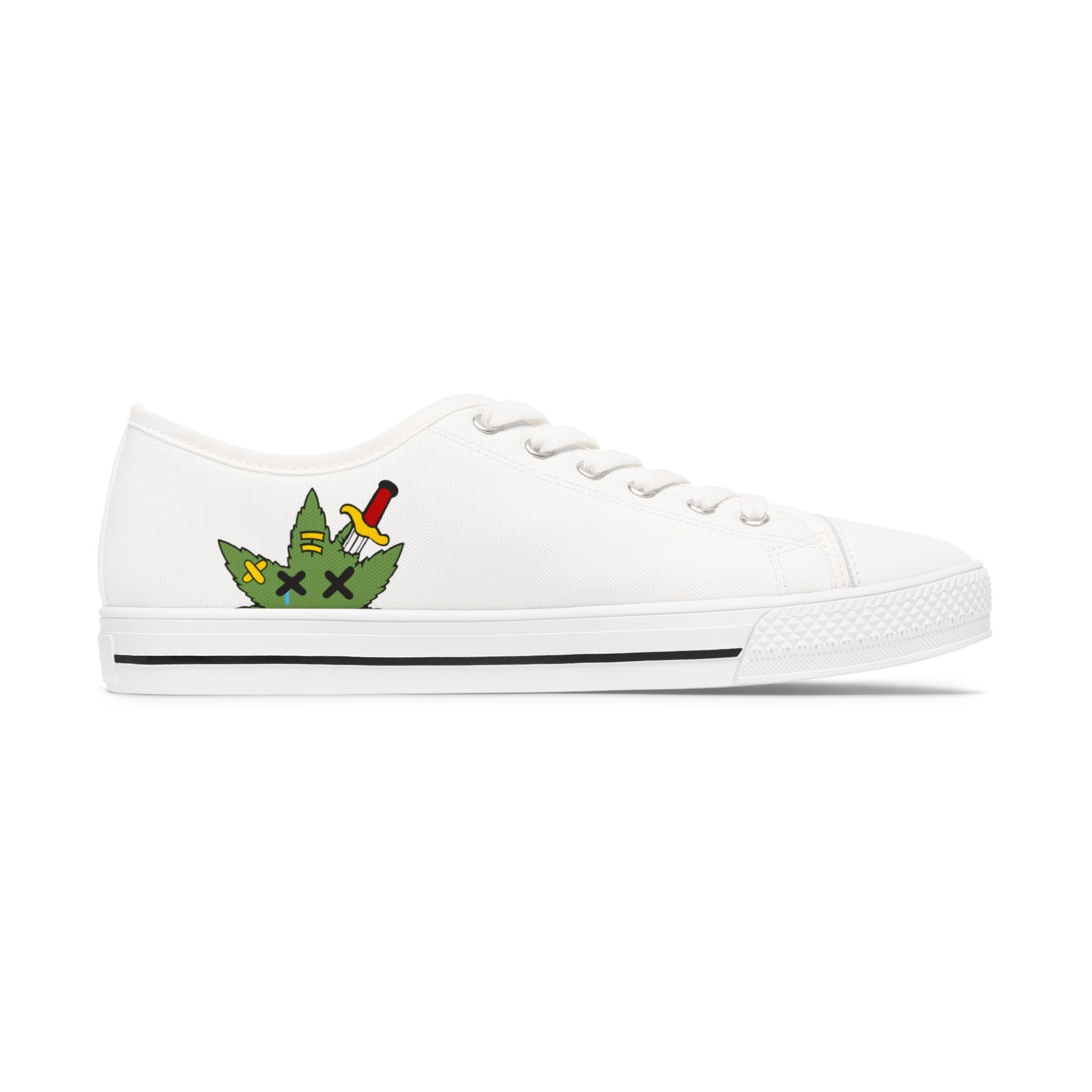 Women’s Tough Lxve Club "420 Edition" White Low Top Canvas Shoes