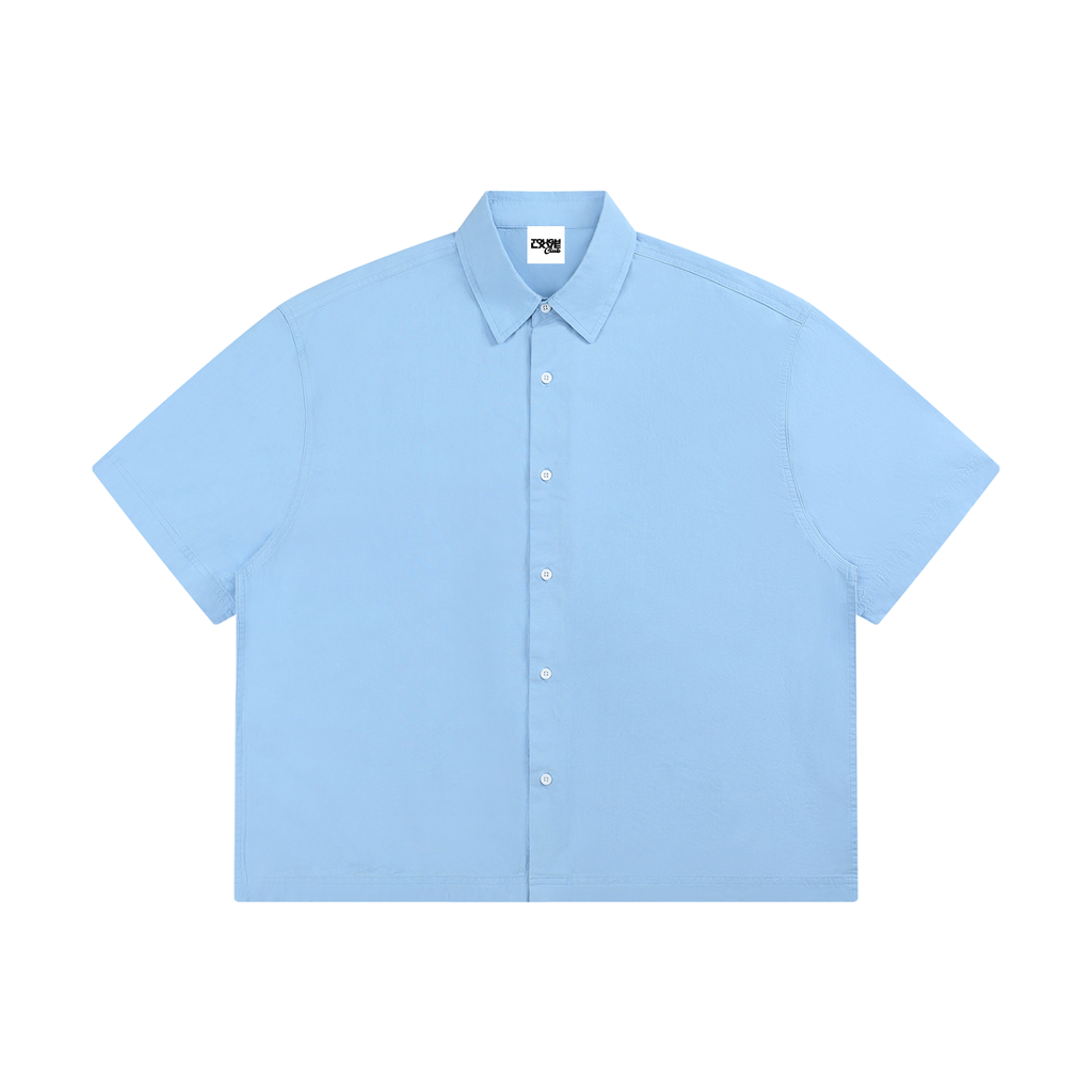 Unisex Boxy Blue Short Sleeve Shirt