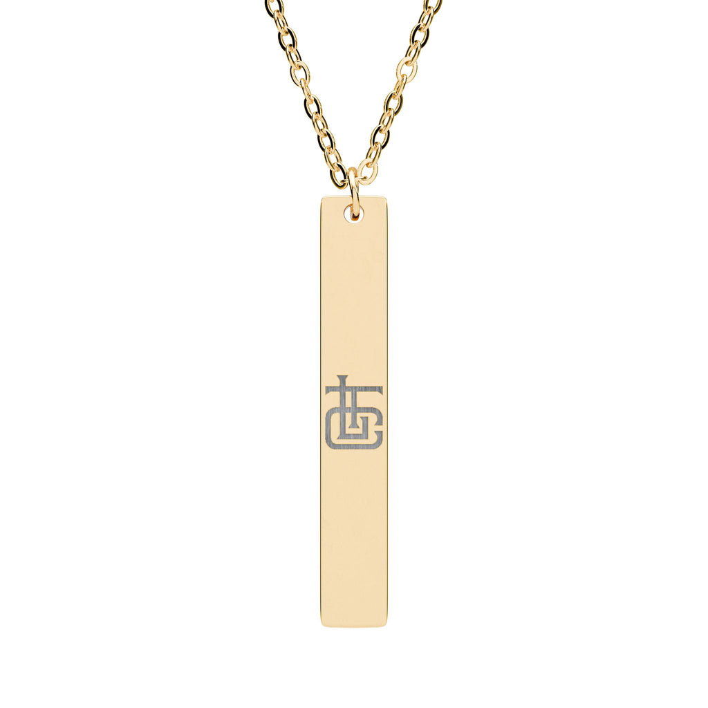Tough Lxve Club "TLC" (Engraving) Vertical Bar Necklace