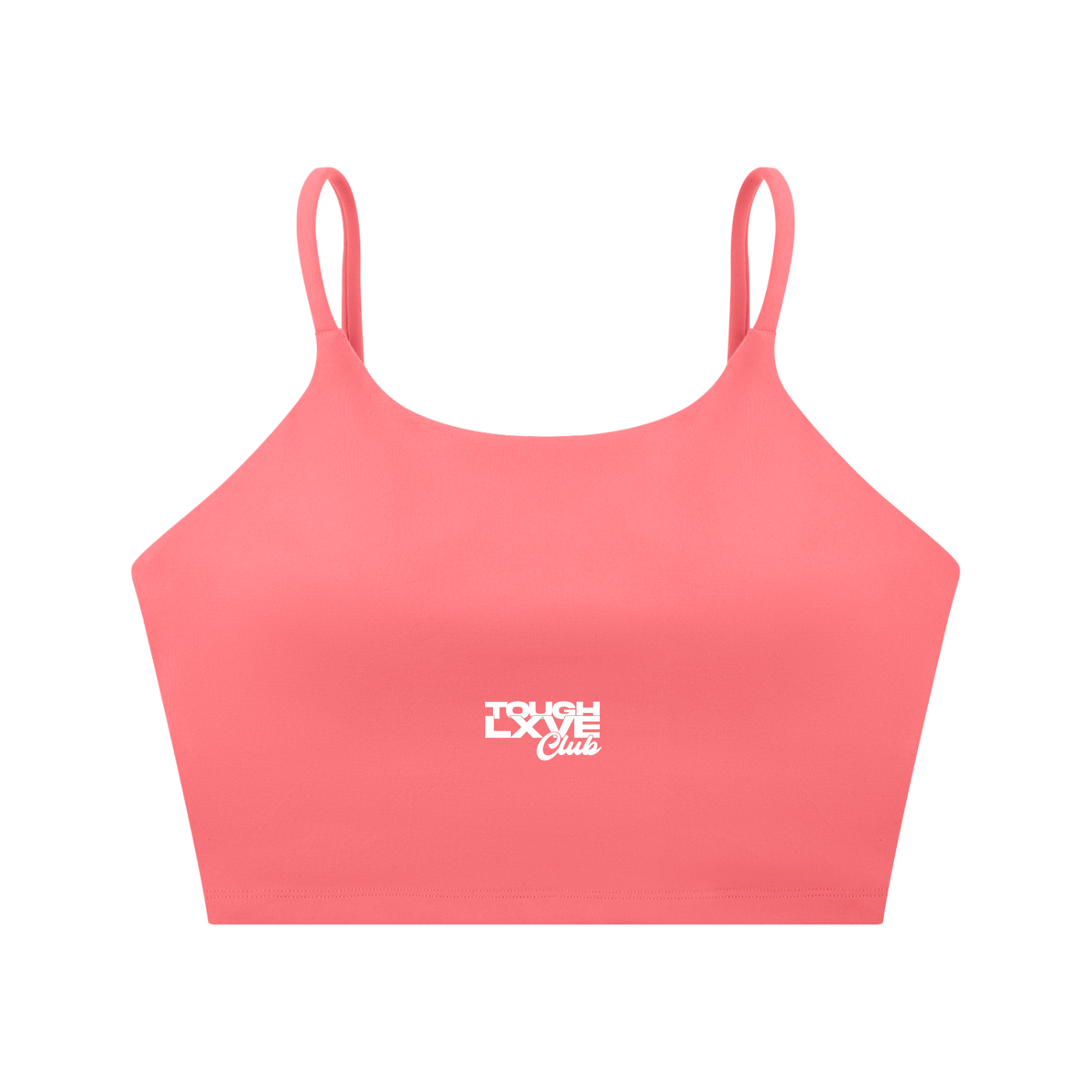 Women's Tough Lxve Club Rose Pink Spaghetti Strap Yoga Sports Bra