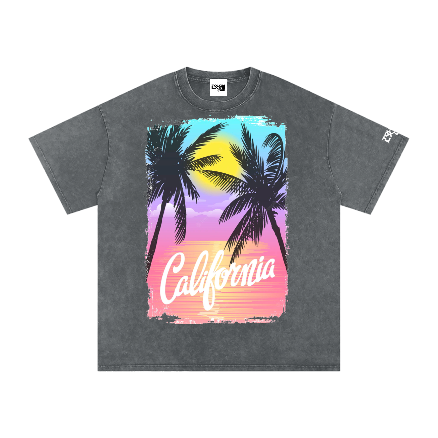 "California Paradise" Snow Washed Oversized Cotton T-Shirt
