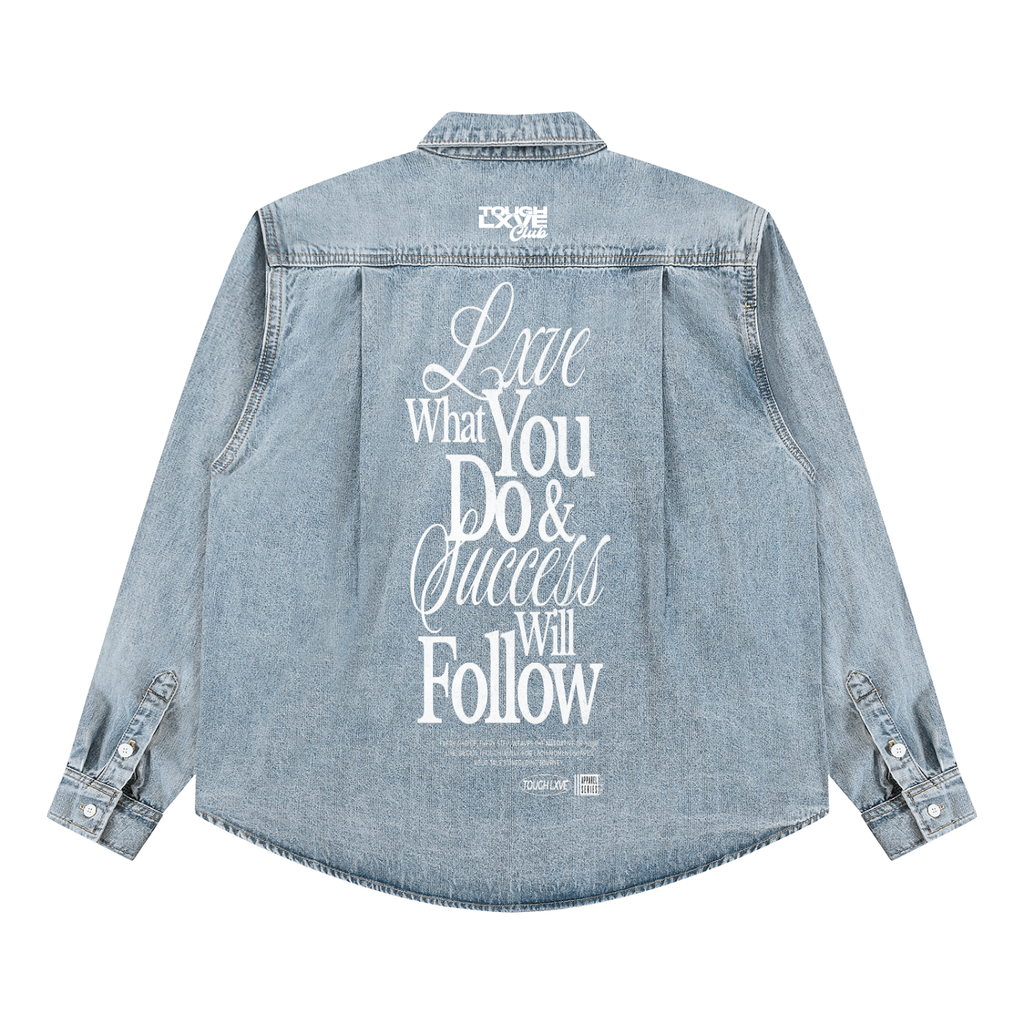 Unisex Vintage Wash “LXVE” Denim Shirt