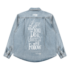 Unisex Vintage Wash “LXVE” Denim Shirt