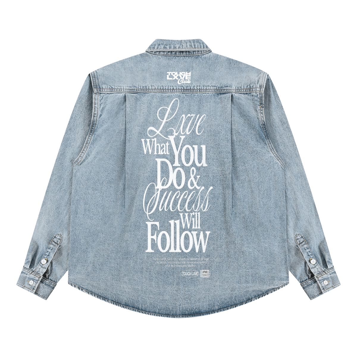 Unisex Vintage Wash “LXVE” Denim Shirt