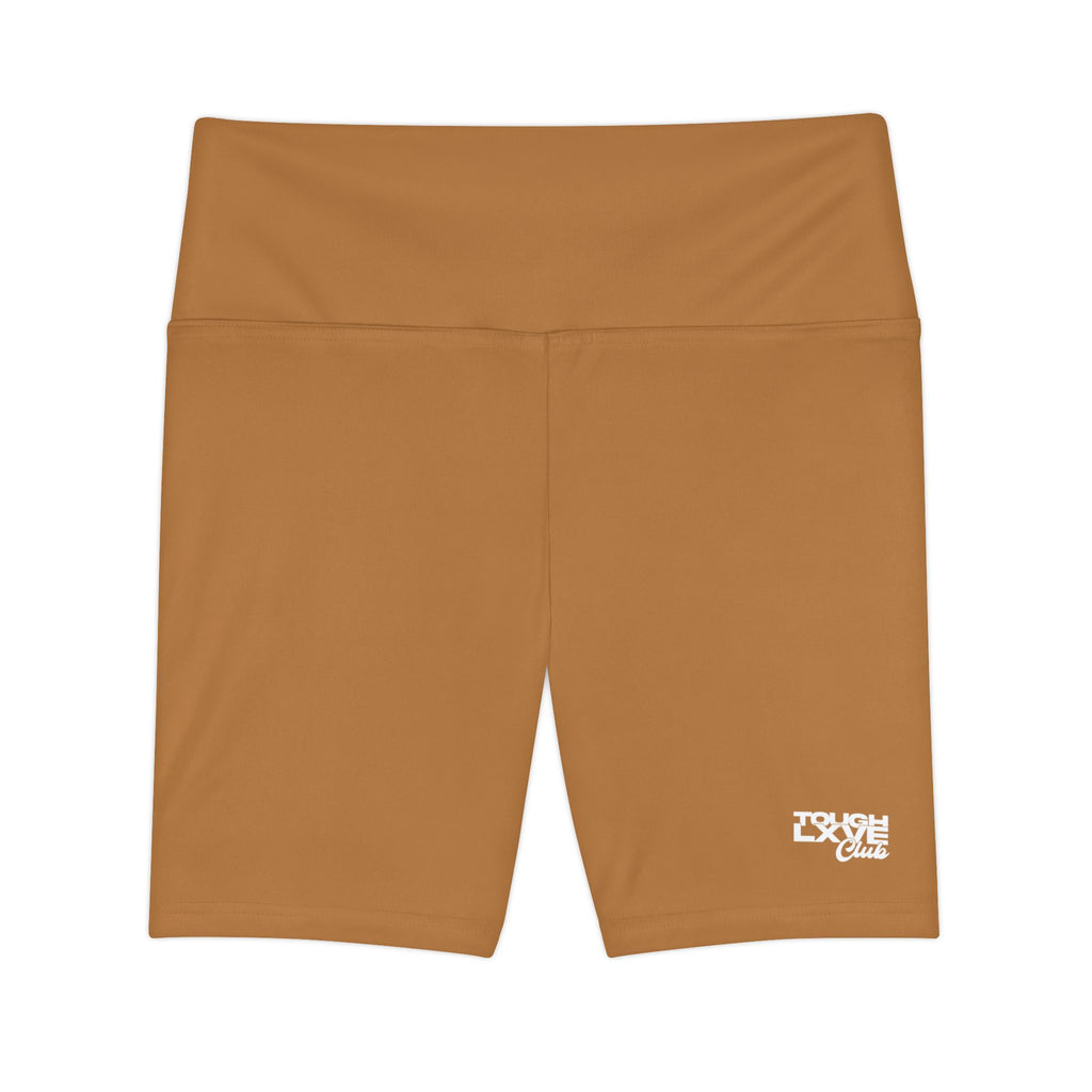 Women's Light Brown Tough Lxve Club Athletic Biker Shorts