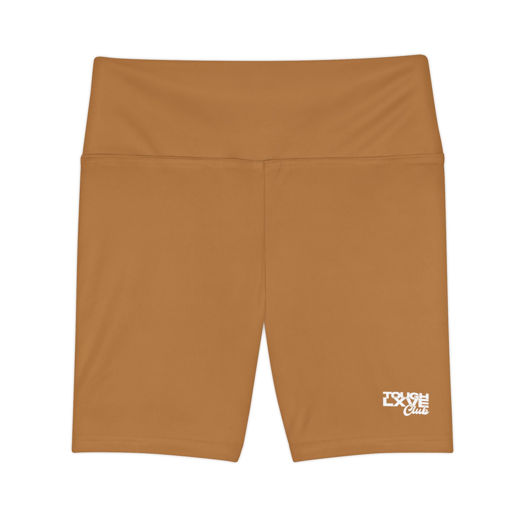 Women's Light Brown Tough Lxve Club Athletic Biker Shorts
