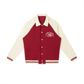 Hype Studio Contrast Raglan Sleeve Baseball Jacket - Garnet