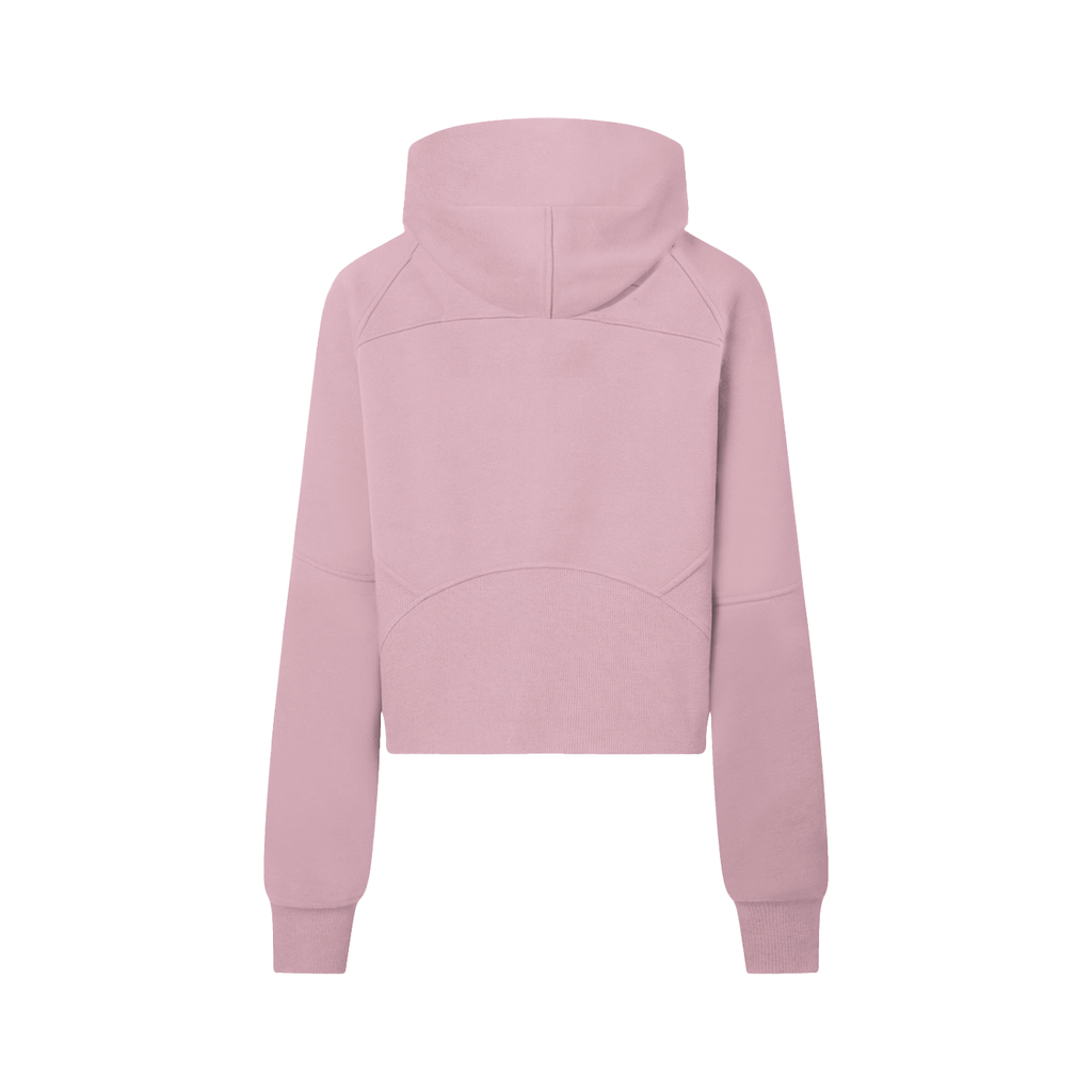 Cropped Half-Zip Hoodie - Pink
