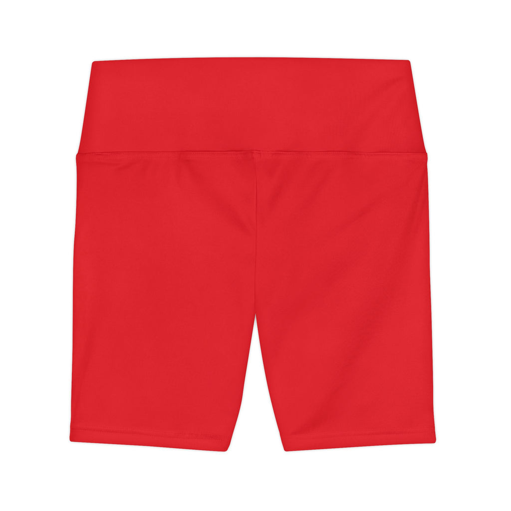 Women's Red Tough Lxve Club Athletic Biker Shorts